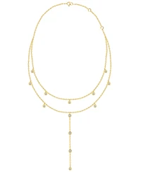 Macy's White Diamond Necklace (1/4 ct. t.w.) in 14K Gold Plating with Sterling Silver