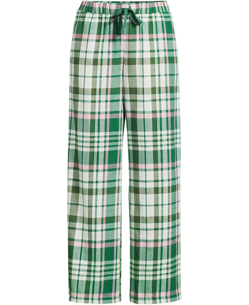 Lands' End Women's Flannel Wide Leg Sleep Pants