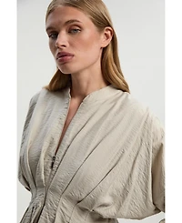 Karen Millen Women's Pleated Detail Woven Jacket