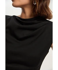 Karen Millen Women's Ponte Asymmetric Midi Dress