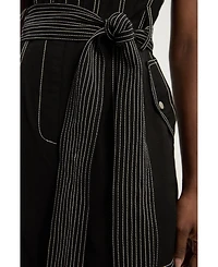 Karen Millen Women's Premium Linen Woven Jumpsuit