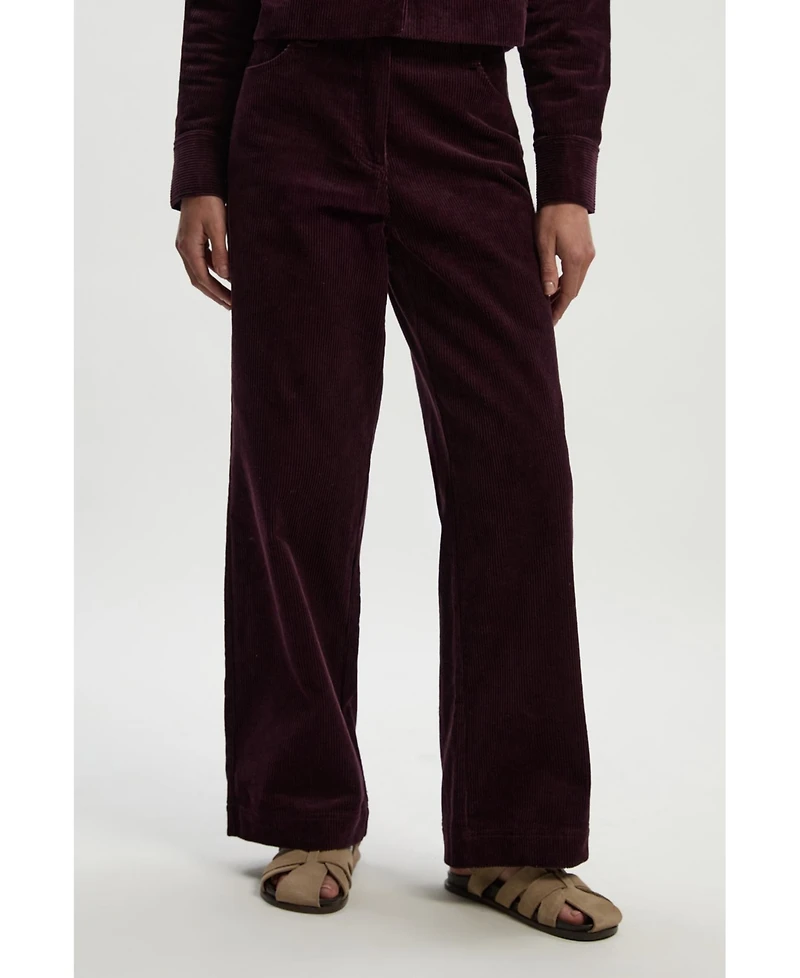 Karen Millen Women's Cord Straight Leg Pants