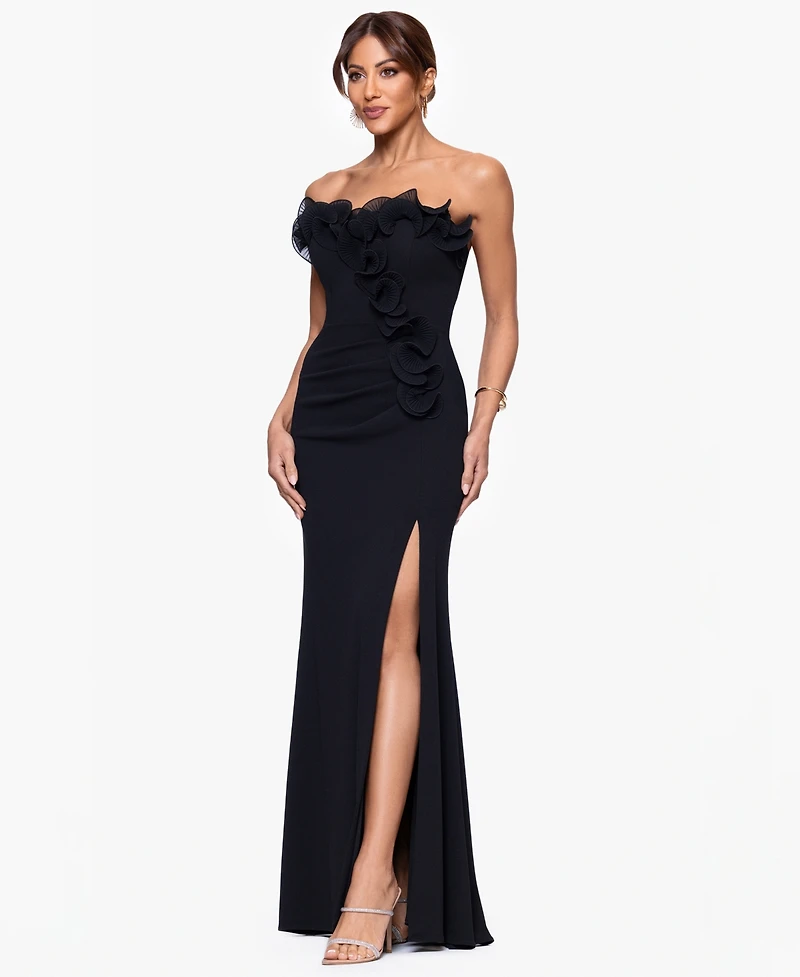 Xscape Petite Strapless Long Sheath Dress