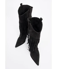 Prologue Shoes Gueras Fringe Pointed Toe Boot (Women)