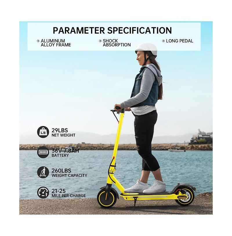 Artudatech 8.5-inch folding electric scooter with app, 350W, 35km range, 30km/h city commuting with lights