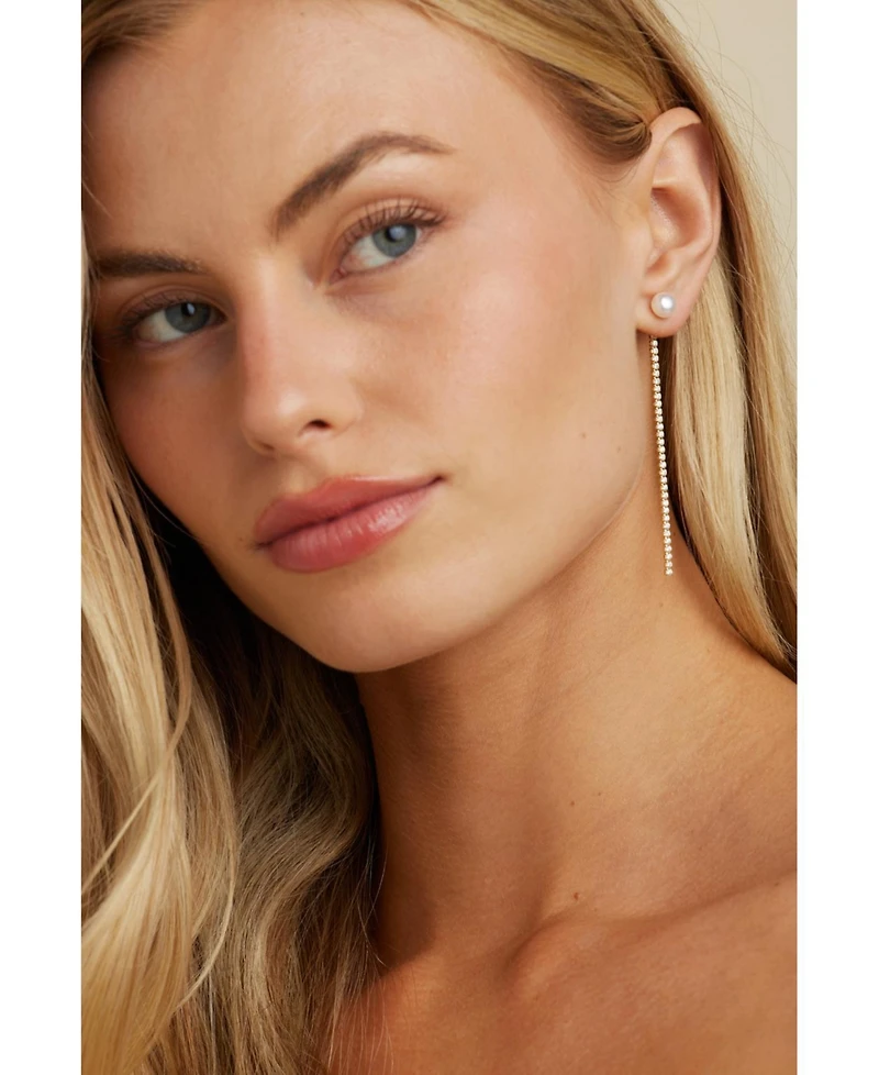 Untamed Petals Ventana Crystal Chain Earrings