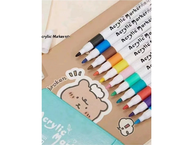 Htutwoo 60 Colors Paint Pens Paint Markers, Oil Based Waterproof Marker Pen Set, Works on Rocks Painting, Fabric, Canvas, Glass, Mugs, Diy Craft