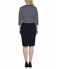 Ny Collection Women's Scoop Neck 3/4 Sleeve Dress