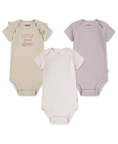 Huggies Baby Girls 3-Pack Short Sleeve Bodysuits Set