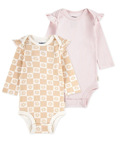 Huggies Baby Girls 2-Pack Crewneck Bodysuit Set