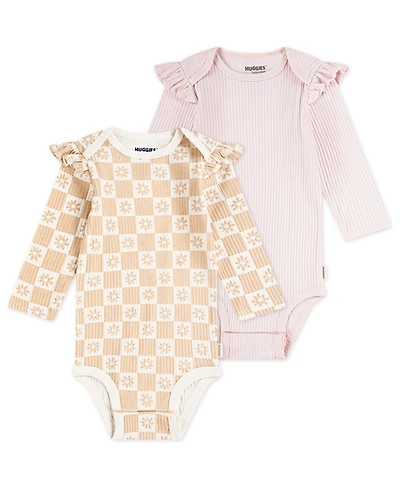 Huggies Baby Girls 2-Pack Long Sleeve Bodysuits Set