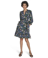 Jessica Howard Women's Balloon Sleeve Sash Dress