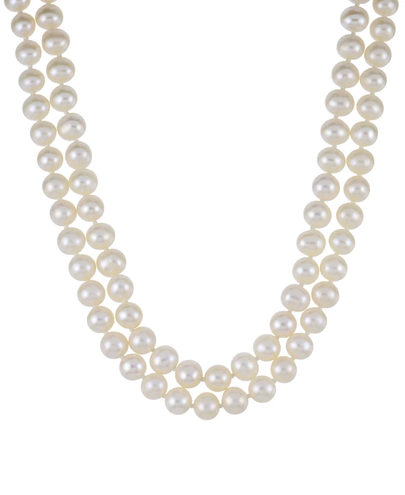 Macy's Cultured Freshwater Pearl (6-7mm) Two Strand Necklace in Sterling Silver