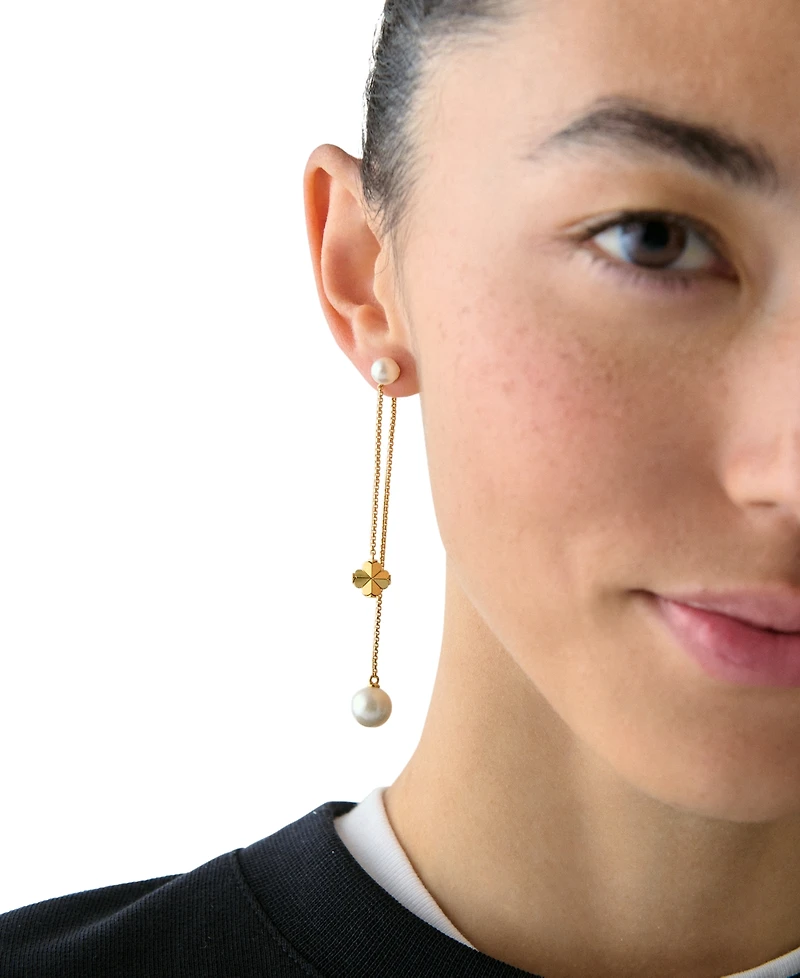 kate spade new york Imitation Pearl and Cubic Zirconia Chain Linear Earrings
