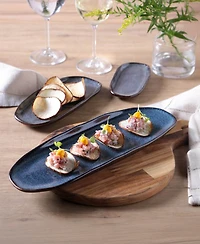 Porto Brasil 14.17" Stoneware Large Shallow Oval Platters, Set of 4