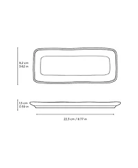 Porto Brasil 8.6" Stoneware Rectangular Platters, Set of 4