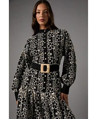 Coast Women's Long Sleeve Belted Shirt Dress