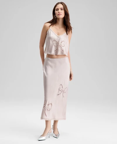 And Now This Women's Lace Bow-Inset Slip Skirt, Macy's Exclusive