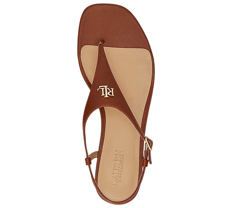 Lauren Ralph Lauren Everley Ii Crosshatch Leather Sandal
