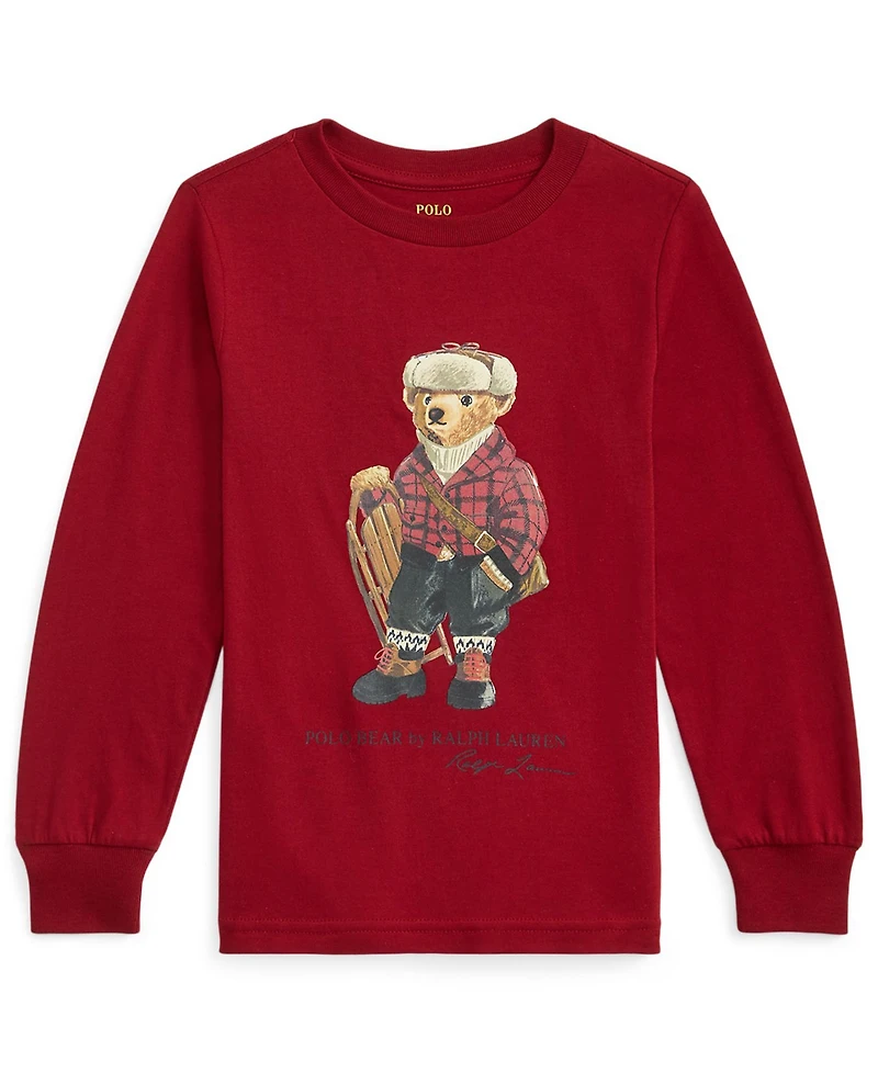 Polo Ralph Lauren Toddler and Little Boys Polo Bear Cotton Long-Sleeve Tee