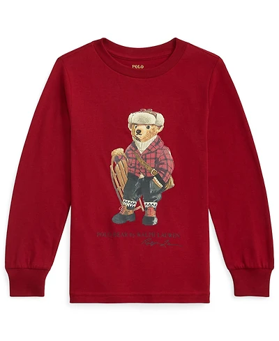 Polo Ralph Lauren Toddler and Little Boys Polo Bear Cotton Long-Sleeve Tee