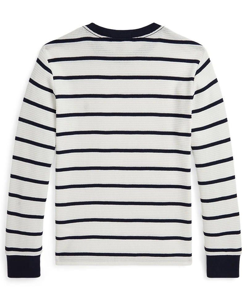 Polo Ralph Lauren Big Boys Striped Waffle Cotton Long-Sleeve Tee