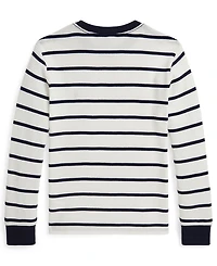 Polo Ralph Lauren Big Boys Striped Waffle Cotton Long-Sleeve Tee