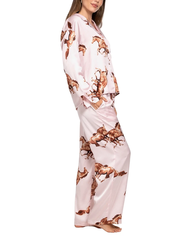 Midnight Bakery Women's 2 Piece Long Sleeves Top and Pants Loungewear Set