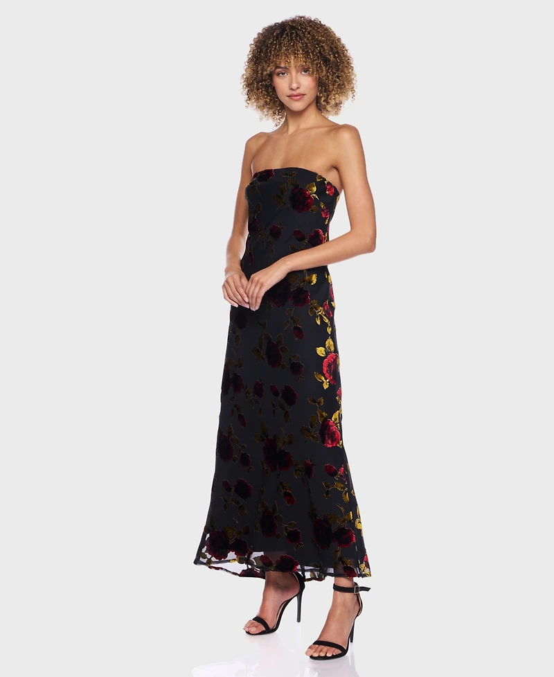 B Darlin Junior's Flocked Strapless Dress