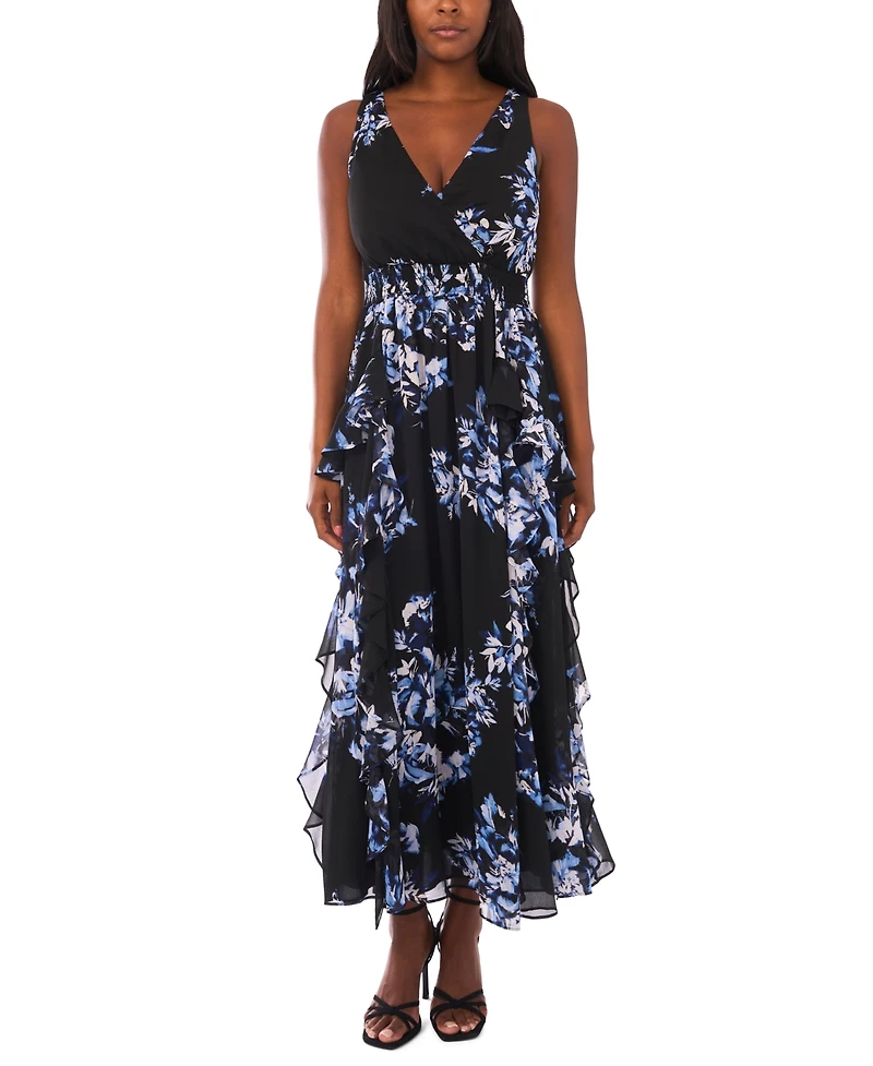 1.state Women's Printed Sleeveless Maxi Dress
