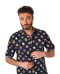 OppoSuits Men's Super Mario Bad Guys Shirt - Nintendo Outfit Including 1 Button-Up Black Long sleeve