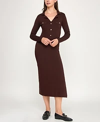 Invitee Juniors' Long Sleeve Midi Sweaterdress