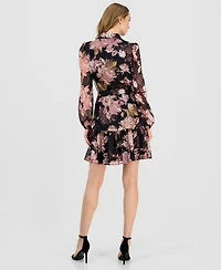 Anne Klein Women's Floral Tiered-Hem Shirtdress