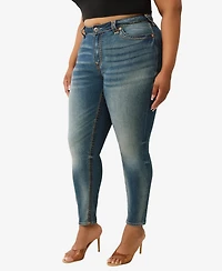 True Religion Women's Plus Jennie Skinny Mid Rise Super T Jean