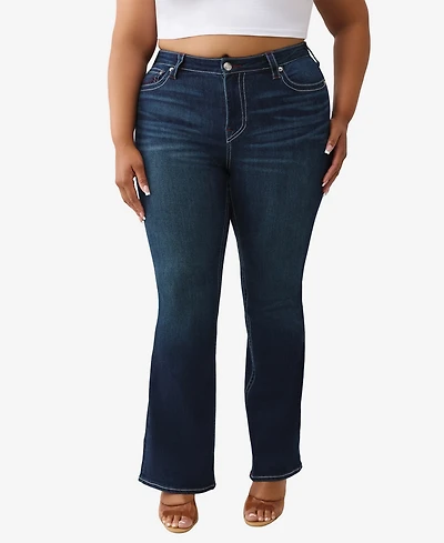 True Religion Women's Plus Becca Bootcut Mid Rise Jean
