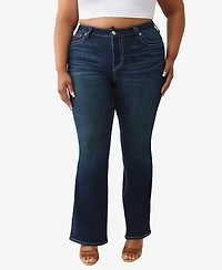 True Religion Women's Plus Becca Bootcut Mid Rise Jean