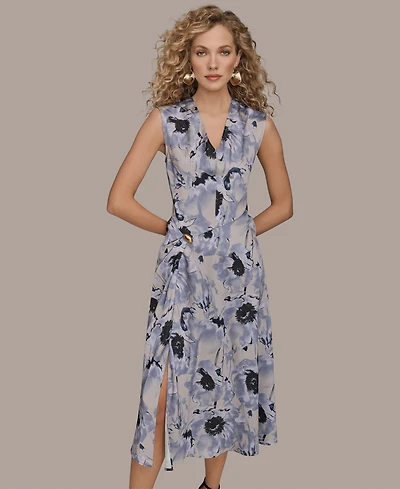 Donna Karan New York Women's Cap Sleeves Midi Dress