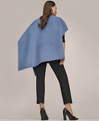 Donna Karan New York Womens Cape Oversized Jacket Long Sleeves Drape Neck Bar Hardware Top Slim Leg Ankle Pants