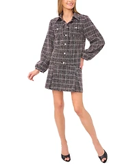CeCe Women's Balloon Long Sleeve Chest Patch Jacket