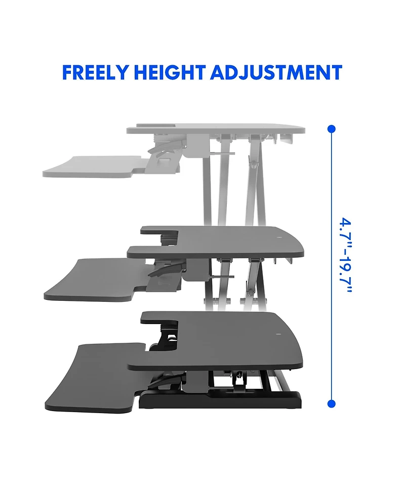 FlexiSpot M7 Series 35"W Manual Adjustable Standing Desk Converter, Black