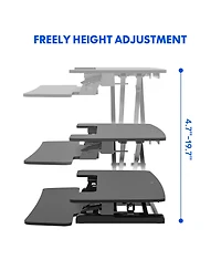 FlexiSpot M7 Series 35"W Manual Adjustable Standing Desk Converter, Black