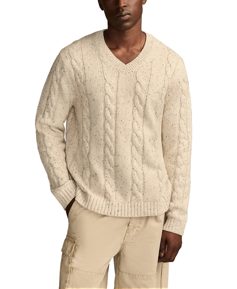 Lucky Brand Men's Cable V-Neck Sweater