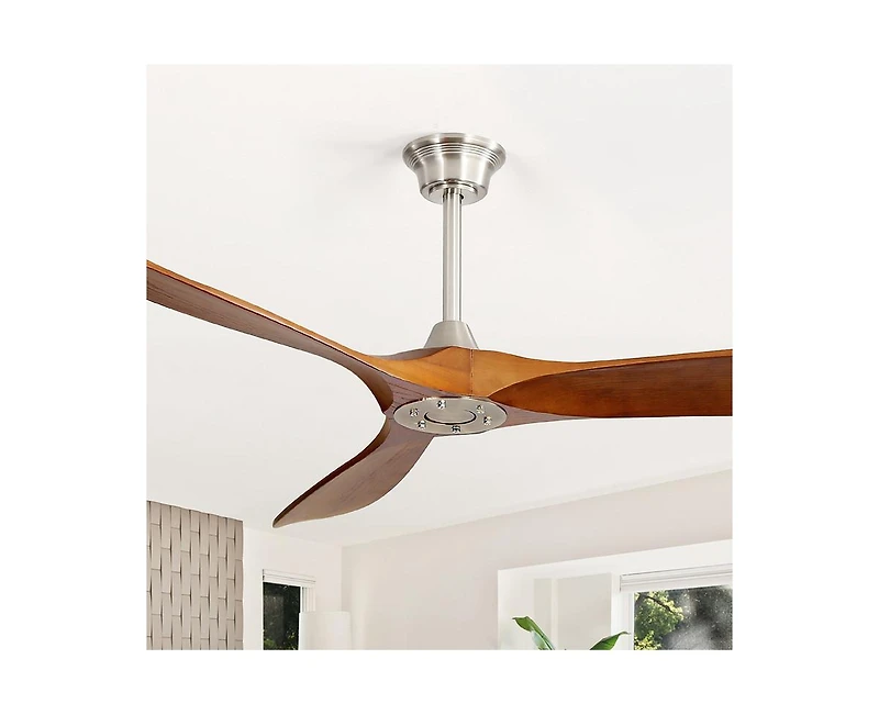 60-inch Modern Sand Nickel 3-Blade Ceiling Fans with Intelligent Remote Control and Timing Function