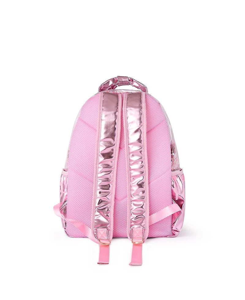 Packed Party Confetti-Filled Metallic Pink Backpack