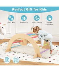 Sugift 6 in 1 Kids Climbing Arch Playset wIth Removable Cushion and Stoppers