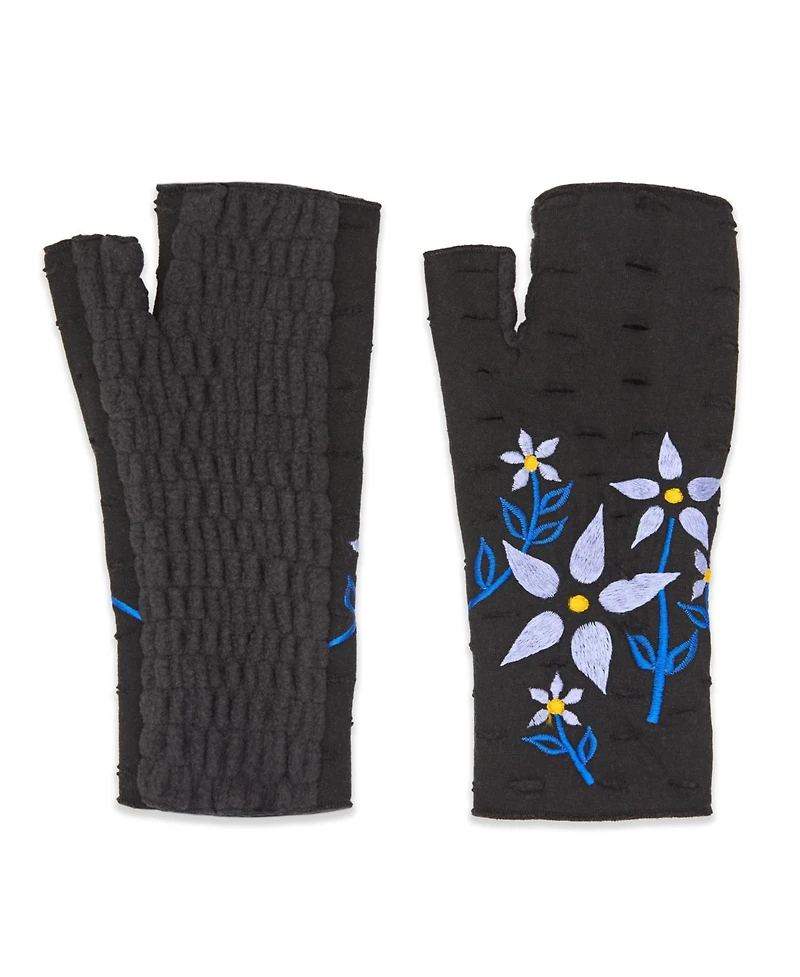 Feelgoodz Women s Artisan Crafted Fleece Lined Color Block Fingerless Gloves