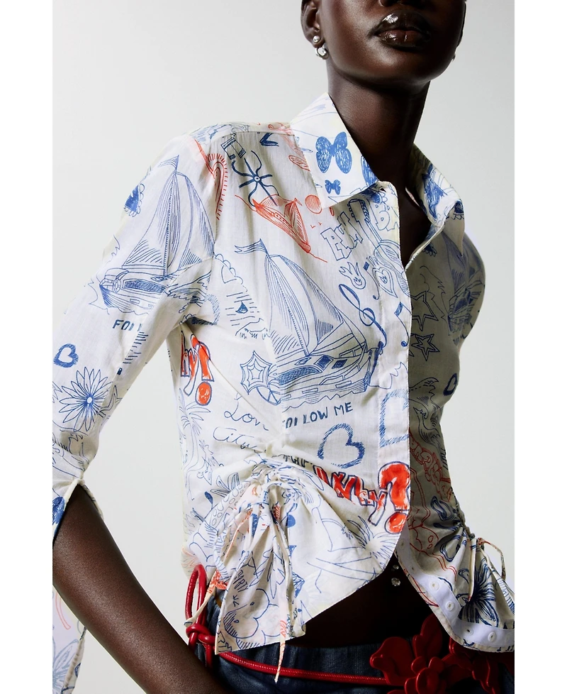 Desigual Women's Printed shirt with ties