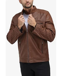 Xray Men's Grainy Pu Leather Moto Jacket
