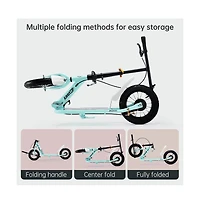 Artudatech Foldable Kids Scooter with 12 Inch Shock-Absorbing Tires, Adjustable Height & Dual Brakes for Ages 7-12