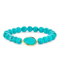 Bling Jewelry Set of 2 Boho Faceted Large Center Natural 8MM Ball Bead Stone Stretch Bracelet